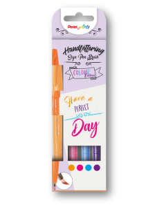 017608 Pentel Brush SES15C 4 Kleuren Or-Rz-Lbl-Vi